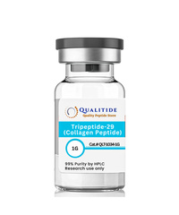 Tripeptide-29 collagen peptide vial with 99% purity for research.